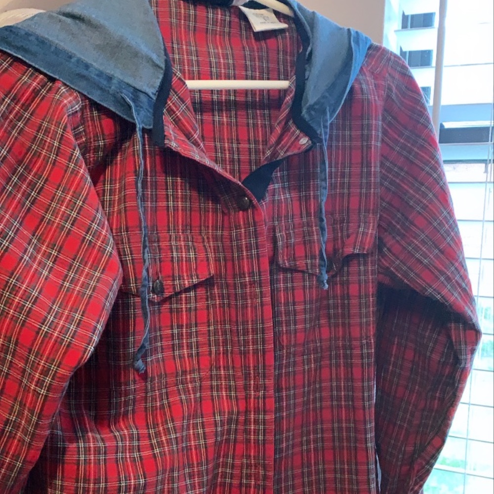 Flannel/denim combo